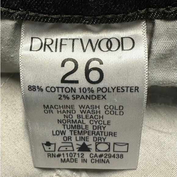 Dritwood Black Wash Western Embroidered Jackie Raw Hem Jeans Size 26 - Picture 5 of 8